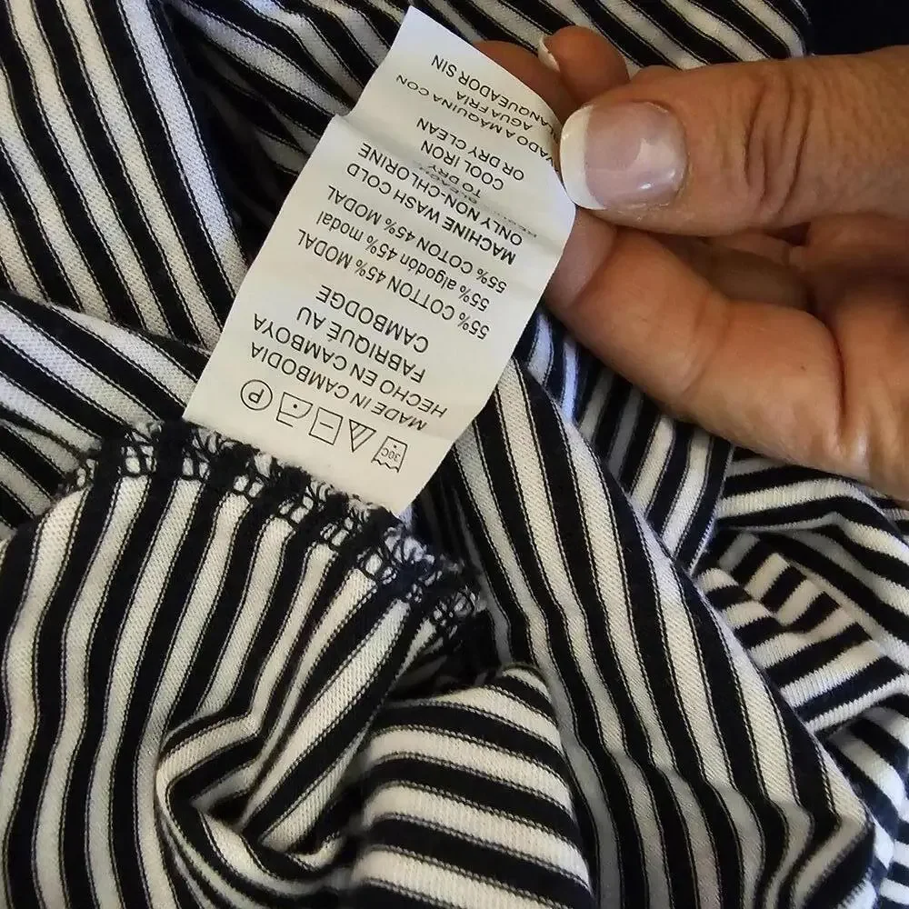 Michael Kors Striped Women's Top with Tie Sleeve Detail XL